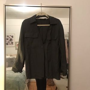 Zara dark green blouse.